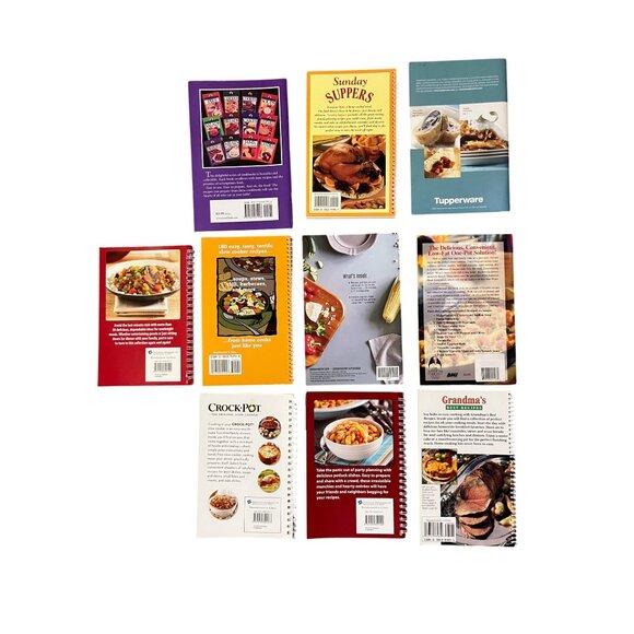 Lot 10 Small Paperback Cookbooks Crockpot Amish Pampered Chef Tupperware - Picture 9 of 11
